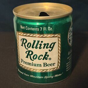 Rolling Rock Premium Beer 7-ounce vintage aluminum pull-tab can